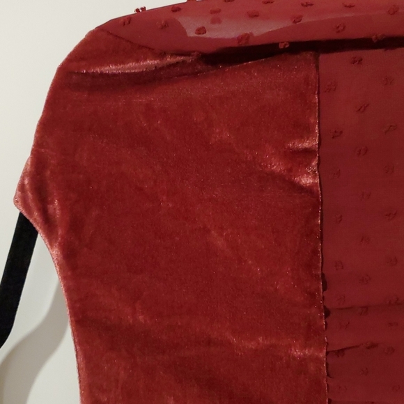 Style & Co. Maroon burgundy eyelet 3/4 sleeve eyelet lined 1X Flowy Boho - Picture 9 of 9